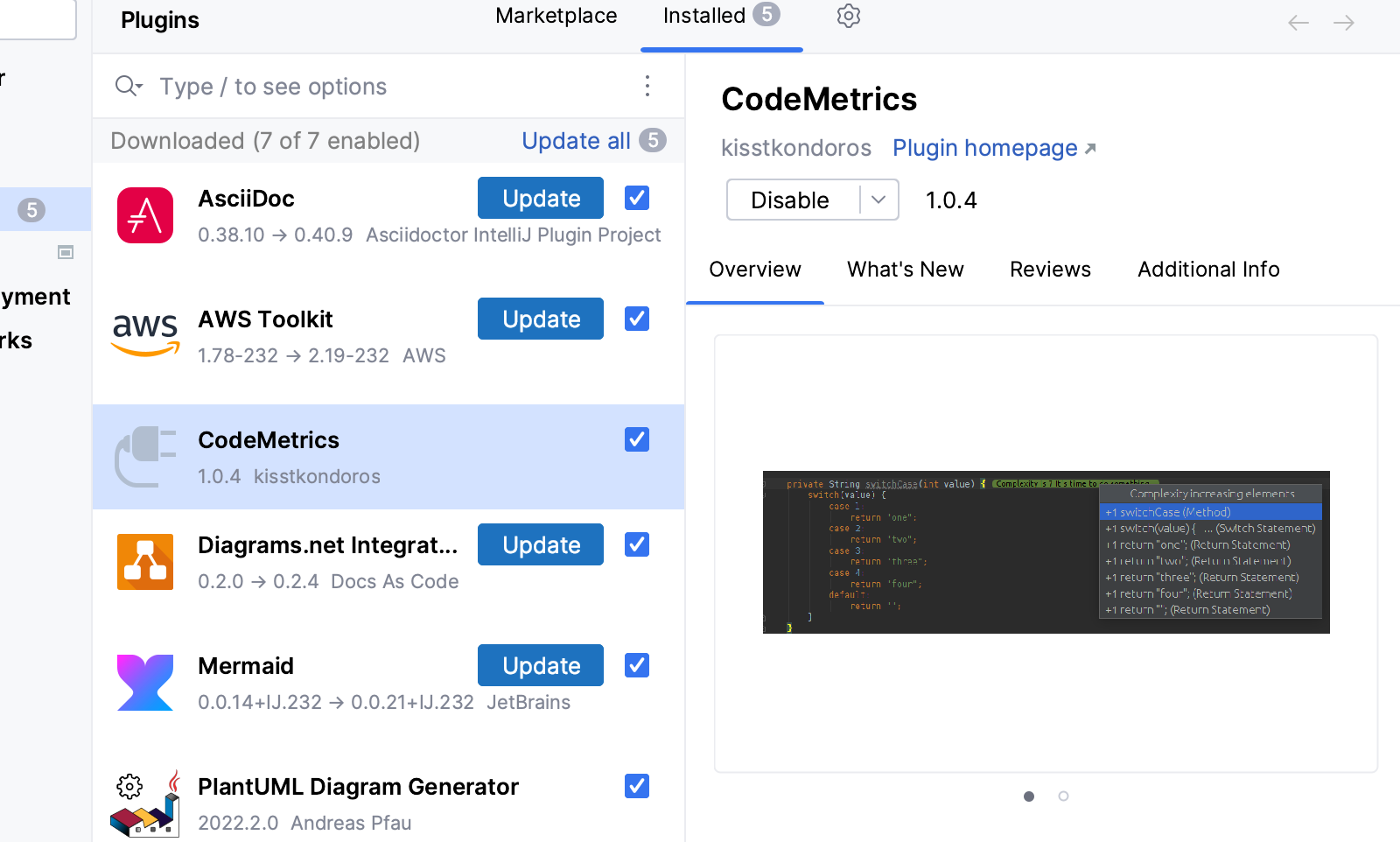 Settings -> Plugins