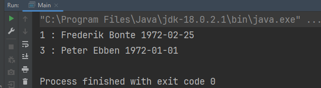Database output